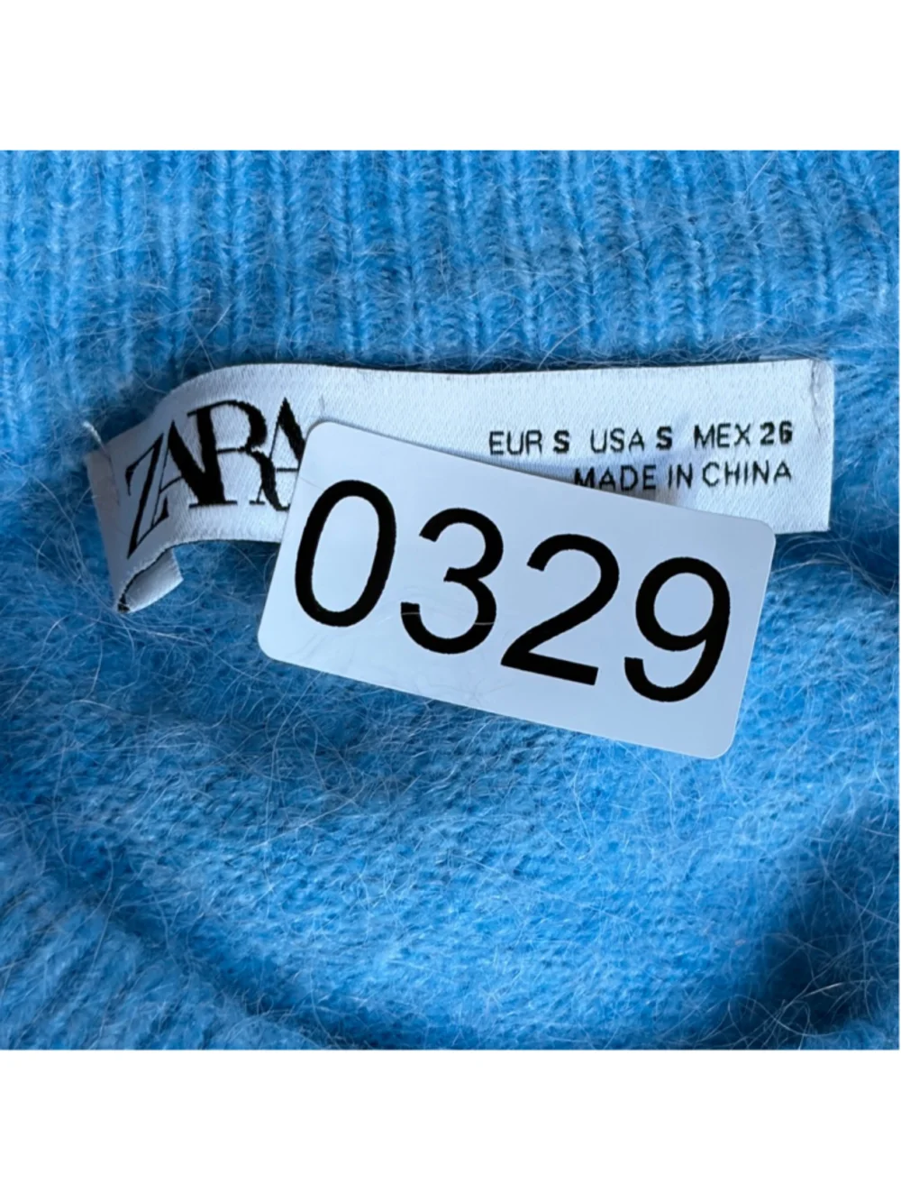 Zara Crewneck Sweater Women’s Small Alpaca Wool Blend Long Sleeve Blue